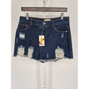 Chelsea & Violet Womens Sz 30 Cut OFf Denim Blue Jean Shorts Distressed NEW